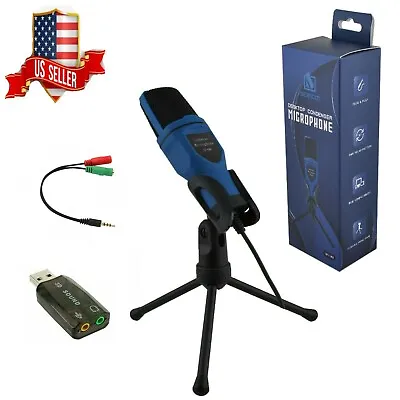 Professional Condenser Sound Podcast Studio Microphone For PC Laptop MSN Skype • $9.99