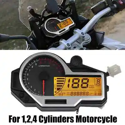 Motorcycle Odometer For 124 Cylinders Tachometer ATV LCD Digital Speedometer • $53.82