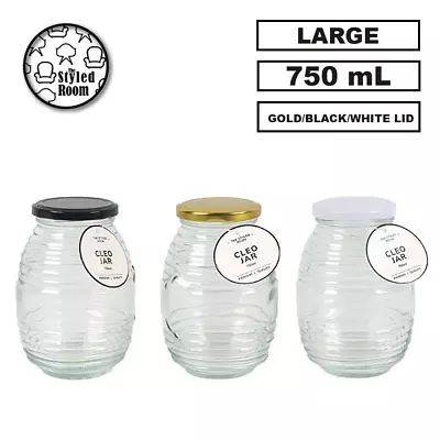 48PK 750mL Large Honeypot Glass Jars Jam Honey Kitchen Organizer Food Storage • $179.95