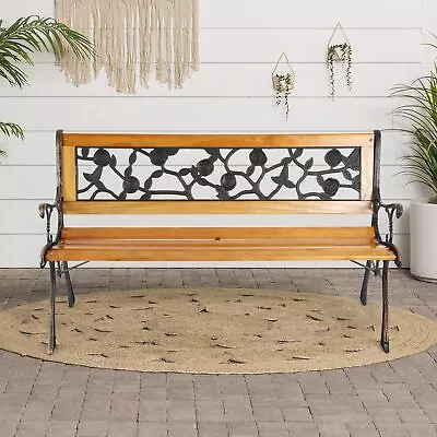 Garden Bench Metal Patio Bench Cast Iron Steel Frame Bench Patio Furniture Chair • $89.60