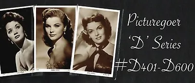 £3.99 • Buy PICTUREGOER - D Series 1950s ☆ FILM STAR ☆ Postcards #D401 To D600