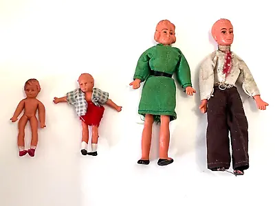 Vintage Wired Bendable Rubber Dollhouse Doll Family • $18