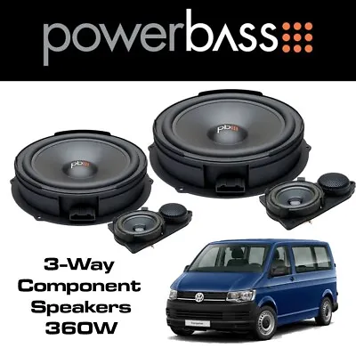 Powerbass OE83T5-VW 3-Way Component Speaker Upgrade For VW Transporter T5 T5.1 • £299.95