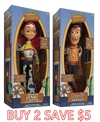 Toy Story Talking Woody Sheriff Jessie Yodeling Action Figures Soft Doll Playset • $52.95