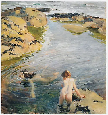 Children Swimming Laura Knight Print In 11 X 14 Mount Ready To Frame SUPERB • £21.95