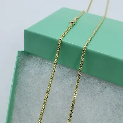 10K Hollow Yellow Gold Franco Box Link Chain Necklace Men Women 1.5mm 16-30  • $78.40