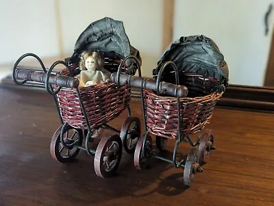 Vintage Victorian Baby Doll Carriage Stroller Buggy Wicker • $32.50