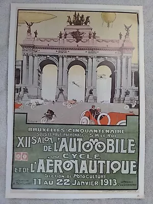 XII Salon De L'Automobile Bremyas 1913 Car Art Deco Travel Poster • $14.50