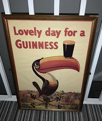 £60 • Buy ‘Lovely Day For A Guinness’ Toucan Poster Rare Vintage Framed Breweriana Mancave