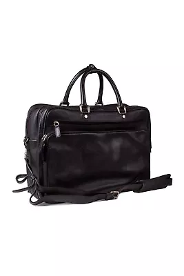 T. Anthony Black Leather Briefcase • $400