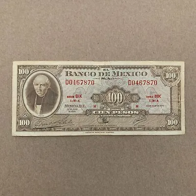 Mexican 100 Pesos Billetes 1970 Mexico Currency Banknote Paper Money Memorabilia • $15.95