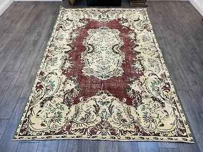 Large Vintage Rug Antique Turkish Rug Oriental Rug Wool Rug 6.3 X 9.5 Ft • $345.15