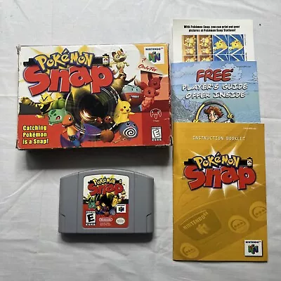 Pokemon Snap N64 Box Manual Complete CIB W/ Inserts (including Stickers) TESTED • $108