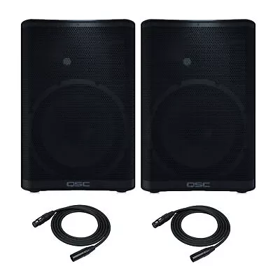 QSC CP12 12 In Two Way Active Loudspeaker Black Pair With XLR Cables • $1199.99