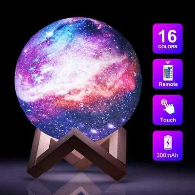 £11.99 • Buy 16 Colors LED USB Star Galaxy Moon Lamp W/ Stand Remote 3D Bedroom Night Light