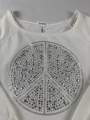 Aeropostale Studded Shirt Womens XL Long Sleeve Bejeweled Bedazzled Sweatshirt • $12.99