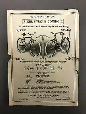 November 1904 Imperial Ideal Monarch Bicycles Christmas Advertisement 11  X 8  • $75