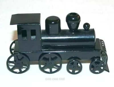 $27.99 • Buy Old Fashioned Small Black Metal Railroad Engine Model Train Spinning Wheels