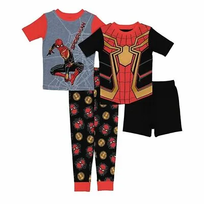 Disney Marvel Spiderman Boys 4 Piece Pajamas Size 4 6 8 10 New • $19.47