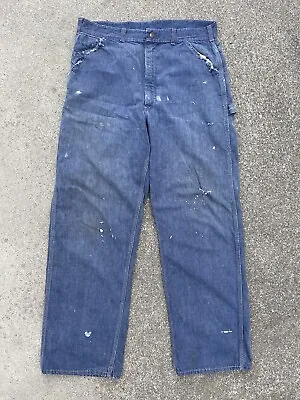 Vintage 50’s Powerhouse Carpenter Denim Jeans Blue Workwear Montgomery Ward 34 • $200