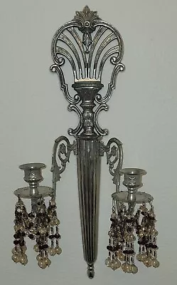 Elegant India Ornate Silver Wall Candleholder 23  • £33.74