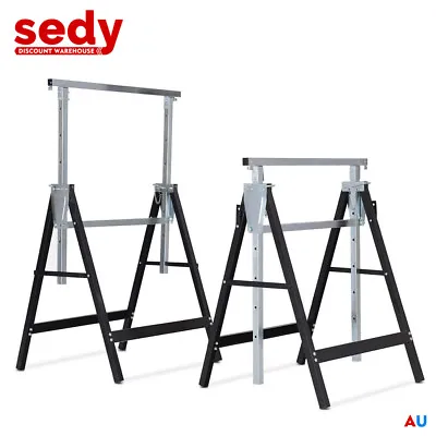 2-Piece Telescopic Trestle Saw Horse Foldable Steel Work Stand Workbench Support • $93.99