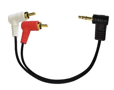 3.5mm 1/8 Stereo Mini Jack Male To 2 Male RCA Audio Cable 0.25m • £5.95