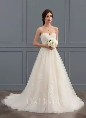 JJ'S HOUSE - Ball-Gown/Princess Sweetheart Court Train Lace Tulle Wedding Dress • $139