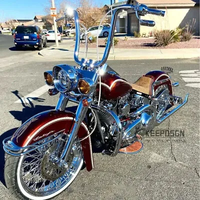 Retro Motorcycle Chrome Mirrors For Harley Softail Deluxe Street Glide Sportster • $39.59