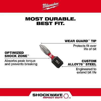 Milwaukee Shockwave Impact Driver Bits All Sizes SHIPS NOW! • $3.99