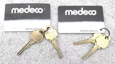 ( 2 ) Pair MEDECO High Security Factory Precut   Keys And Card • $11.99