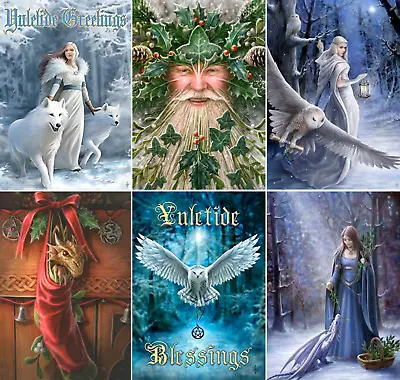 6 YULE CARDS PACK By Anne Stokes Midwinter Solstice Pagan Wiccan Christmas (A) • £14.99
