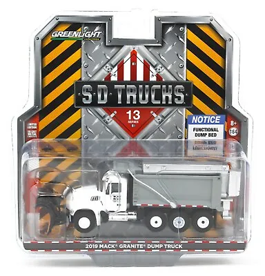 1:64 GreenLight *SD TRUCKS 13* 2019 Mack Granite Dump Truck W/SNOW PLOW *NIP* • $23.99