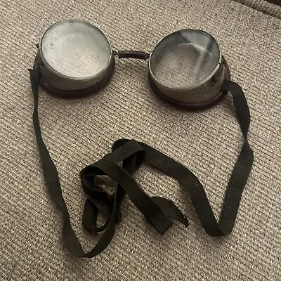 ANTIQUE AVIATION RACING MOTORCYCLE GOGGLES GLASSES Steampunk Vintage • $44