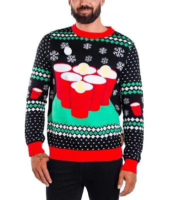 $25 • Buy Tipsy Elves Men Beer Pong Game Ugly Christmas Sweater New With Tags Size M