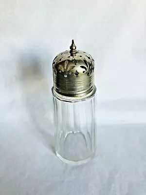 ANTQ EPNS/Cut Glass Pierced Sugar Shaker (I.28/B&W/R • $32.06