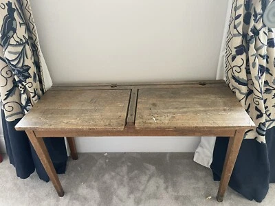 £44 • Buy Old Victorian Vintage Double Wooden School Desk 