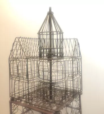 Vtg Copper/Brass French Victorian Double Dome Cathedral Taj Mahal Bird Cage • $60