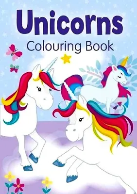 Large A4 Kids Unicorns Colouring Book Magical Mythical Creatures Activity Purple • £3.75