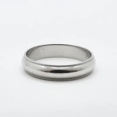 Platinum 950 Wedding Band Ring Milgrain Sz6 4mm • $474.05