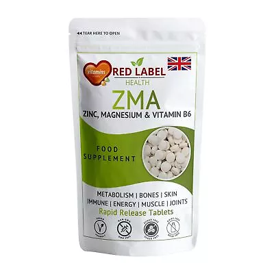 ZMA Zinc Magnesium Vitamin B6 120 Tablets Muscle Energy Sleep Support | UK • £3.99