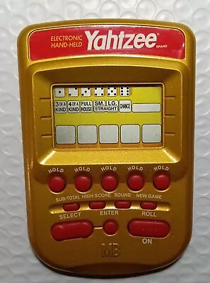 RARE Hasbro Yahtzee 4511 Electronic Hand Held Portable Game Red Gold WORKS 2002  • $12.99