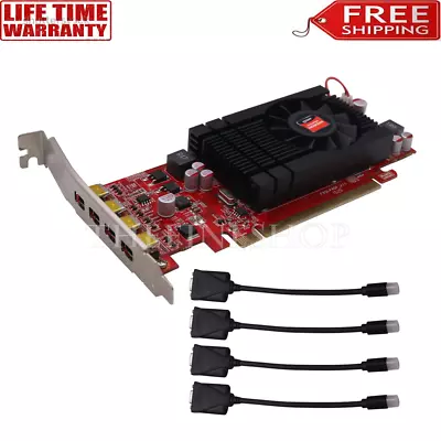 Quad Monitor Video Card 4 Monitor 2G Video Graphics Card W/4 MINI Display Ports • $80.56