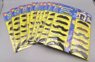 Lot Of 10 Packs Of 12 Self Adhesive Fake Mustaches Costume Mustache Party • $10.67