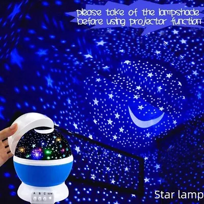 Night Light For Kids Star And Moon Nebula Star Projector 360 Degree Rotation LED • $18.89