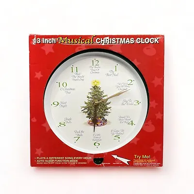 13 Inch Christmas Carol Musical Hanging Wall Clock Plays Song Every Hour • $19.95