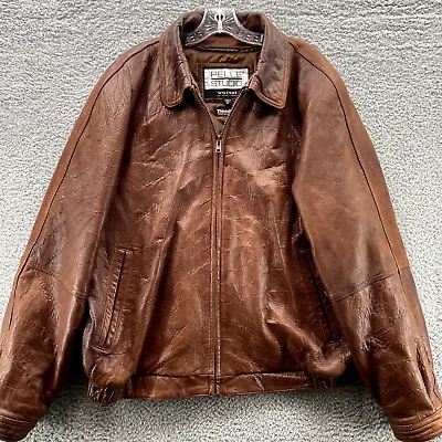 Wilsons Leather Bomber Jacket Pelle Studio XL Brown 100%r Mens Thinsulate Coat • $42.70
