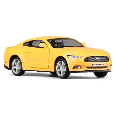 1:36 Ford Mustang 2015 Model Car Diecast Toy Cars Kids Gifts Pull Back Yellow • $23.55