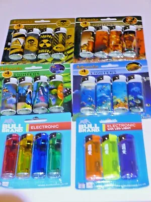 £2.99 • Buy Lighter Multi Pack  12  Designs To Choose  Electronic Refillable  Lighters