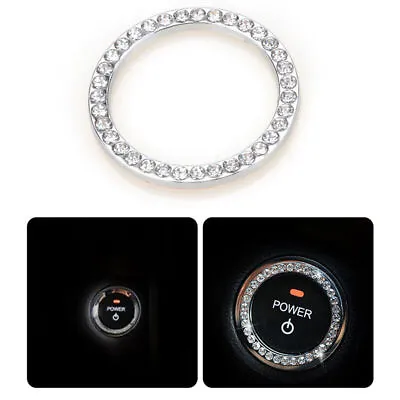 Bling Diamond Car Engine Start Stop Switch Push Button Cap Cover Crystal Ring  • $6.91